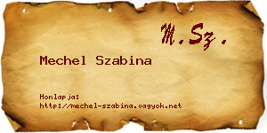 Mechel Szabina névjegykártya